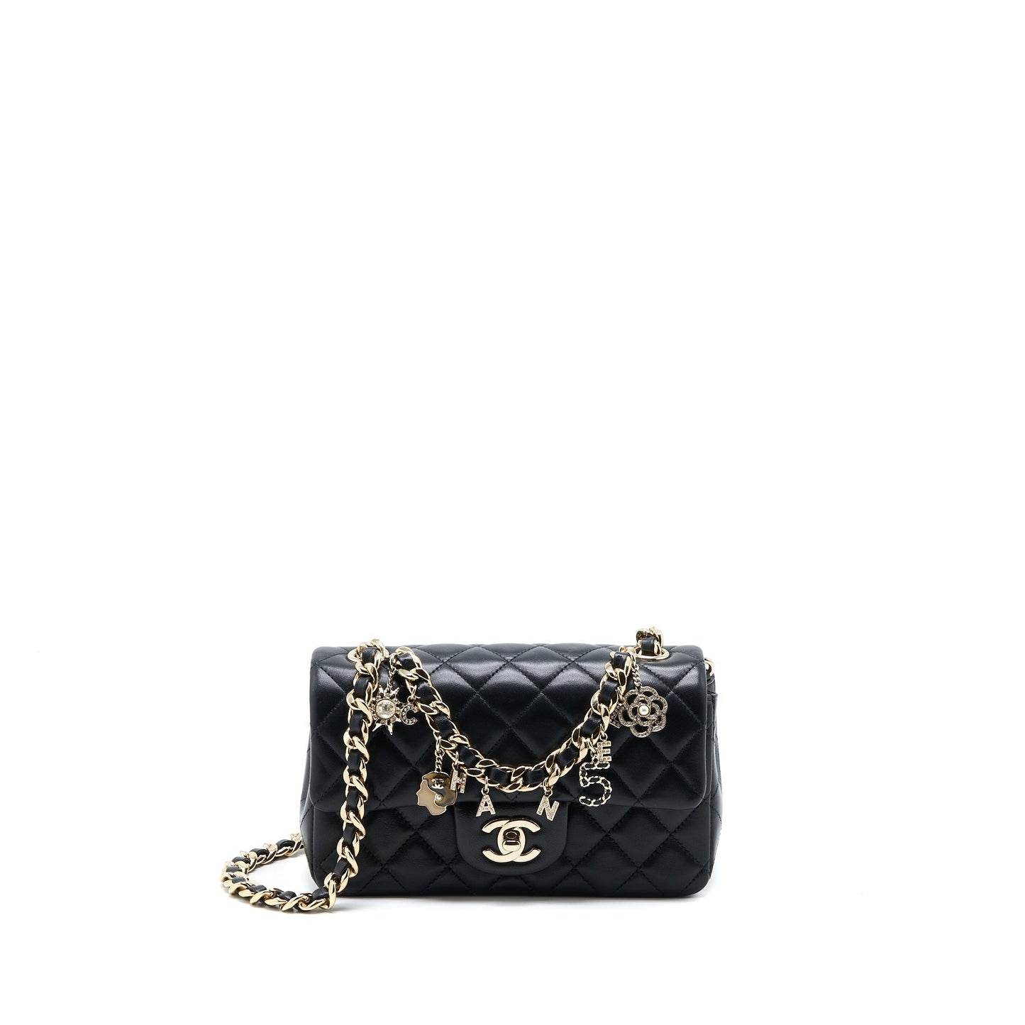 Chanel Rectangular coco charm Limited Edition Lambskin Black Key Chain