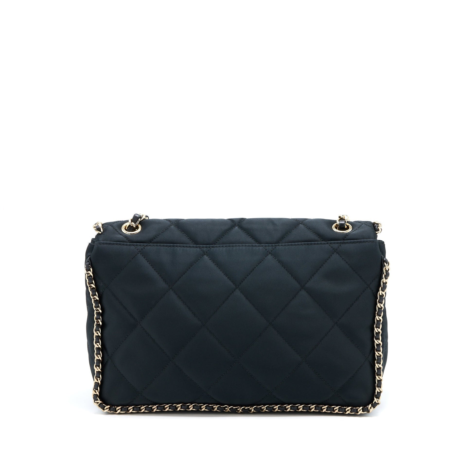 Chanel Seasonal Flap Fabric GHW Black Shoulder Bag