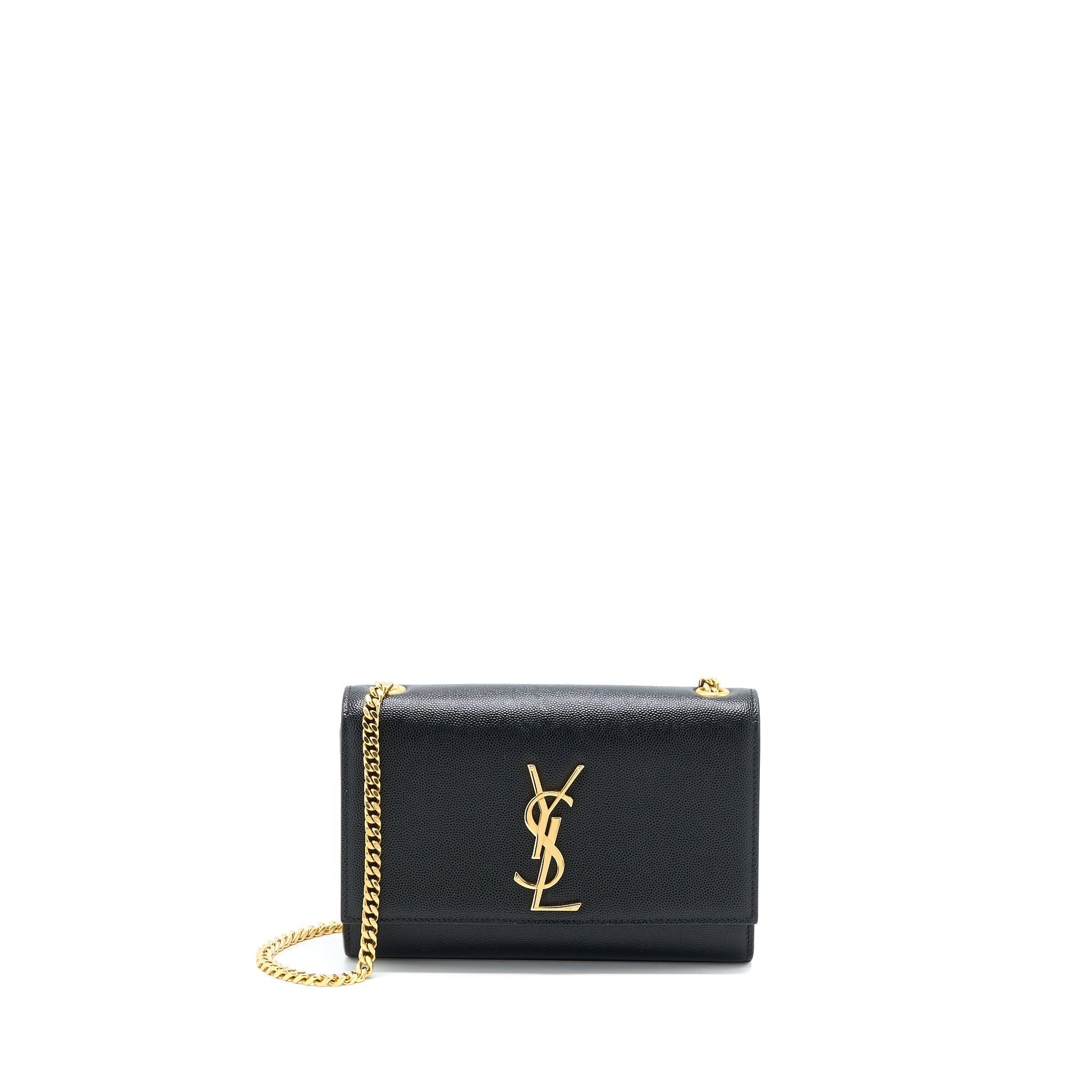 YSL Saint Laurent Saint Laurent Kate Purse Grained Calfskin Travel Black Small Travel Bag
