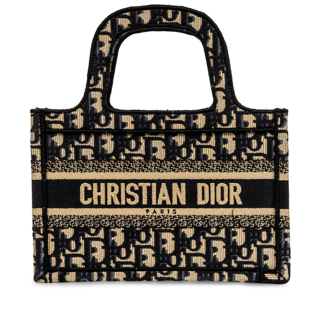 Dior Christian Book Tote Oblique Canvas Mini Tote Bag