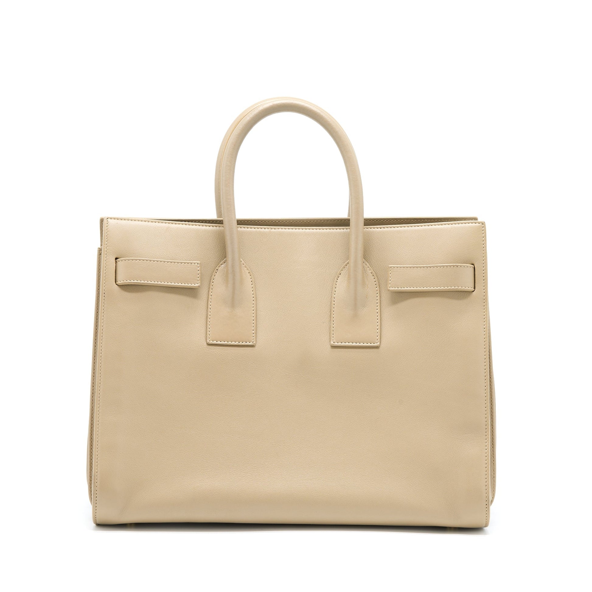 YSL Saint Laurent Sac De Jour Tote Purse Beige Tote Bag