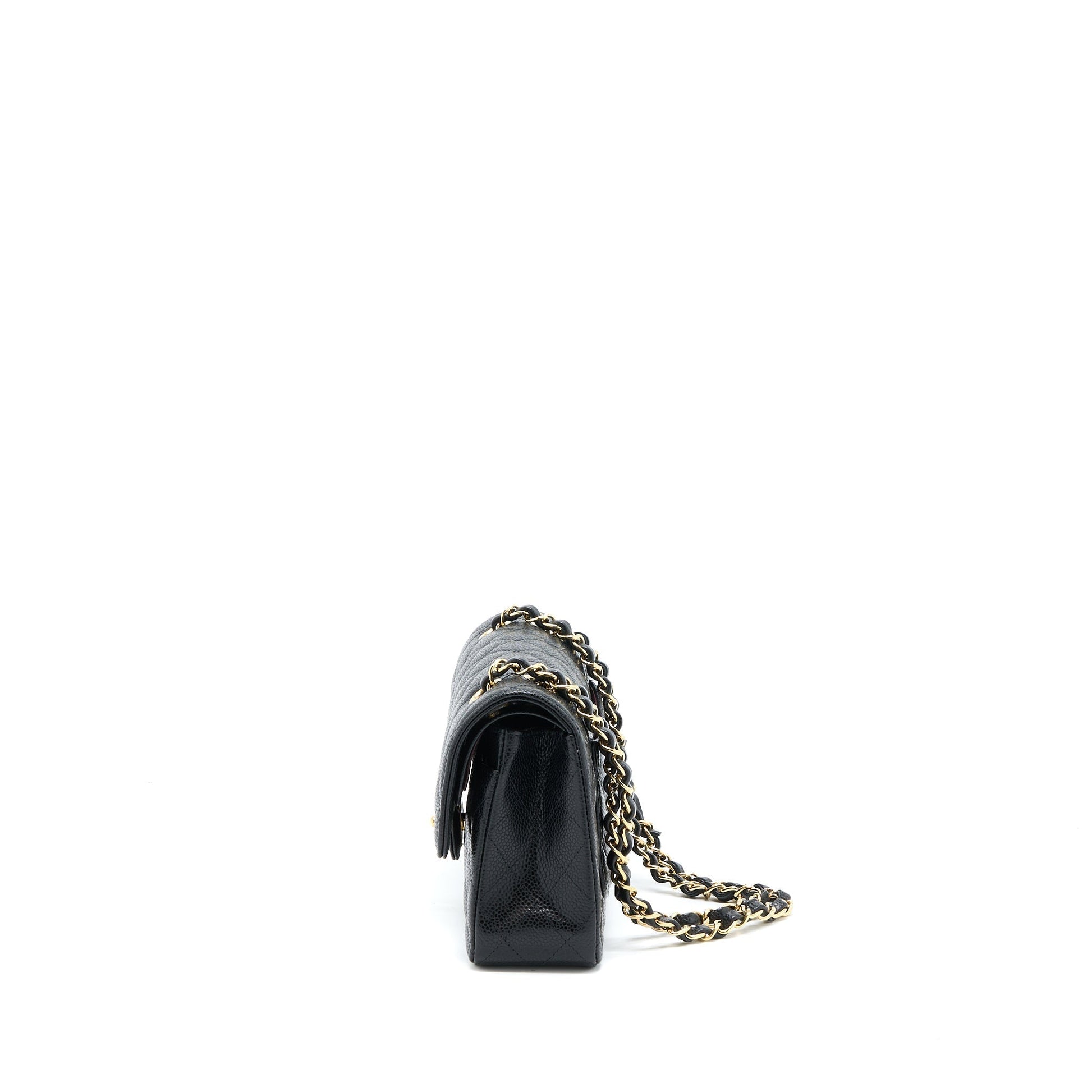 Chanel Classic Double Flap Caviar GHW Microchip Black Small Shoulder Bag Microchip 1