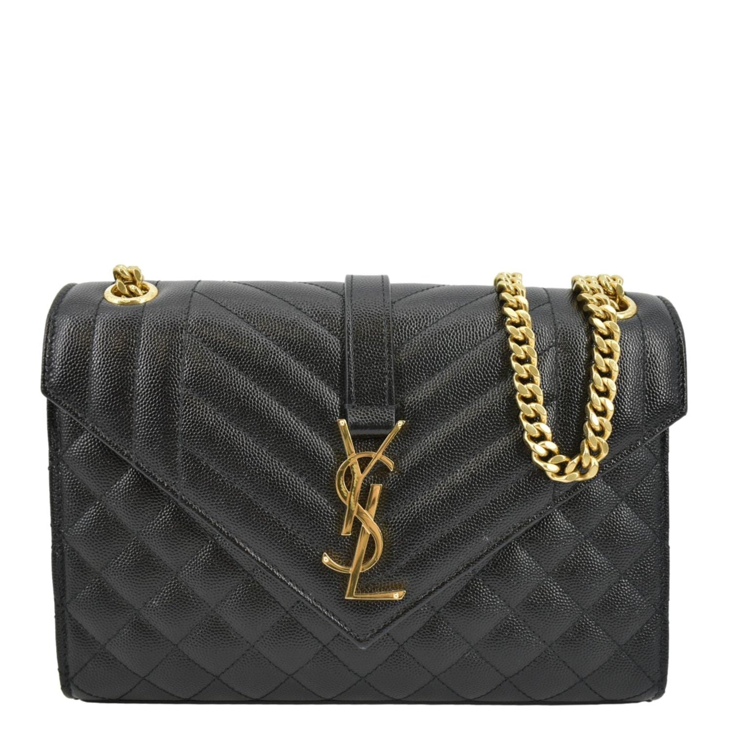 YSL Saint Laurent Saint Envelope Flap Crossbody Bag Leather Matelasse