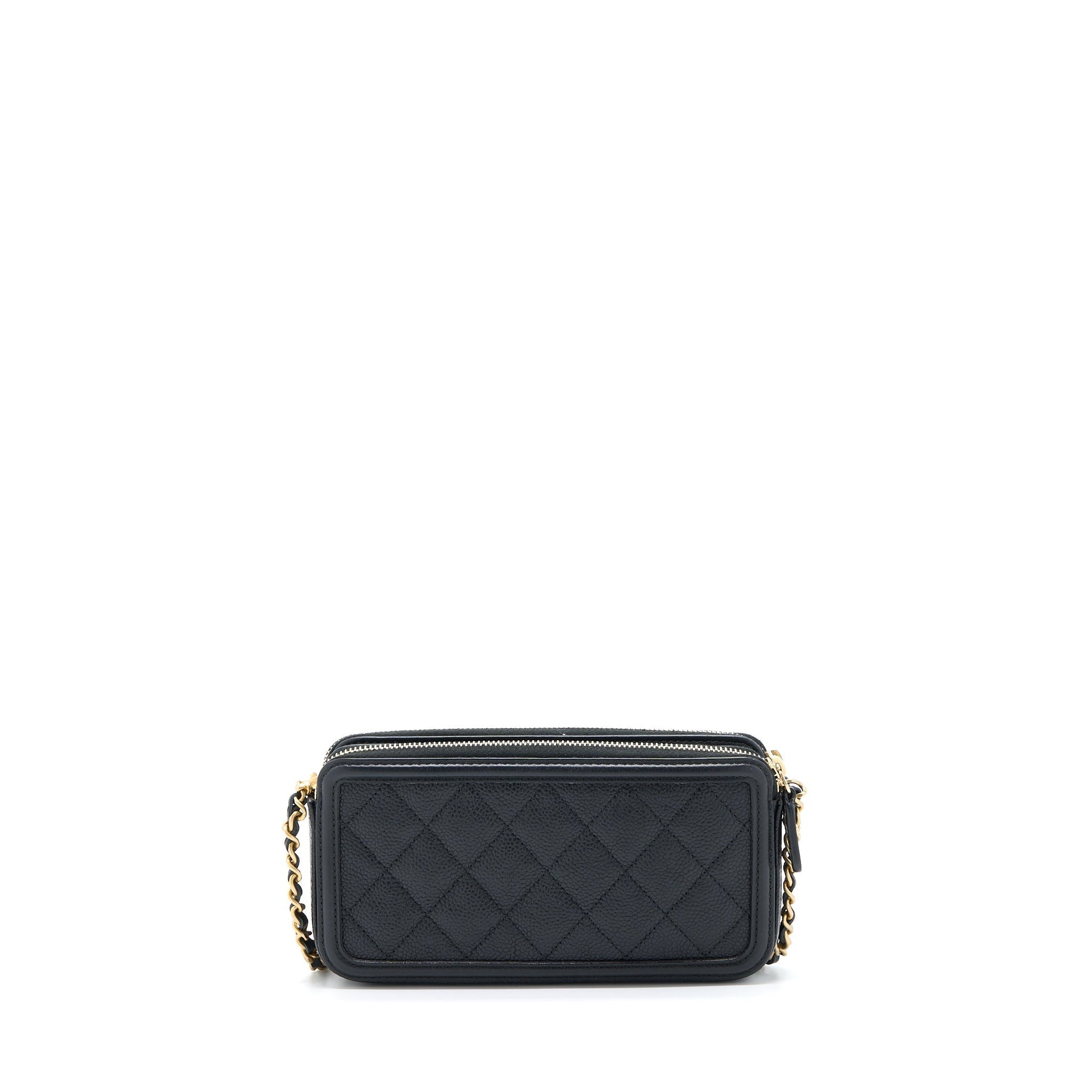 Chanel Filigree Long On Caviar GHW Black Wallet Case