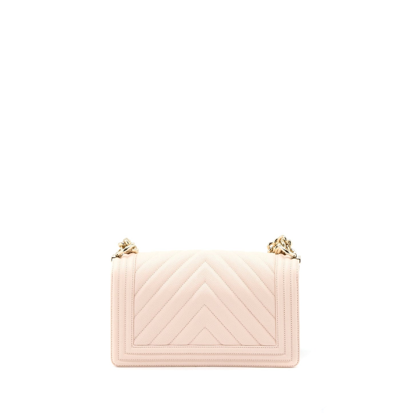 Chanel Boy Chevron Caviar Light LGHW Pink Handbag