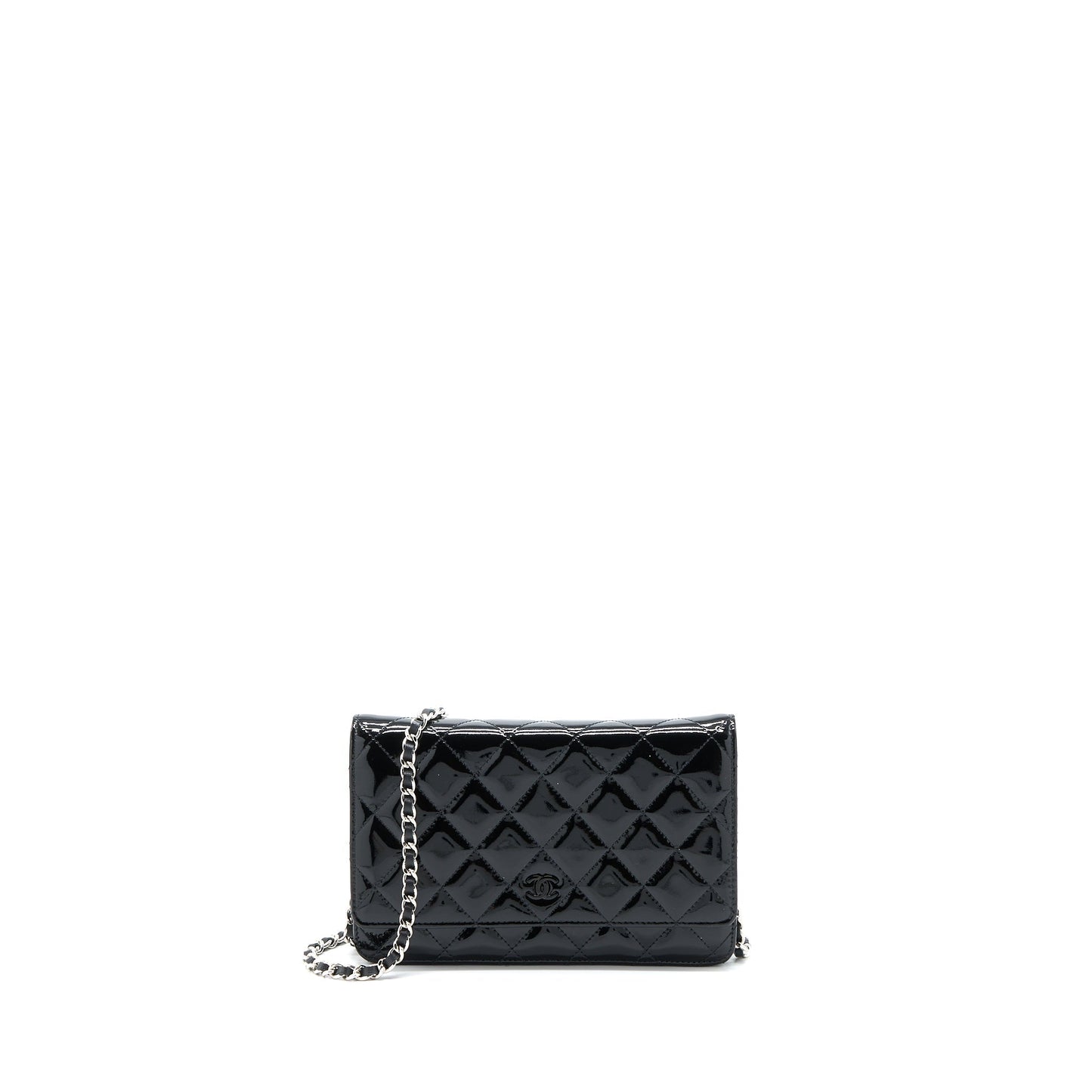 Chanel Classic on Patent SHW Black Wallet Case