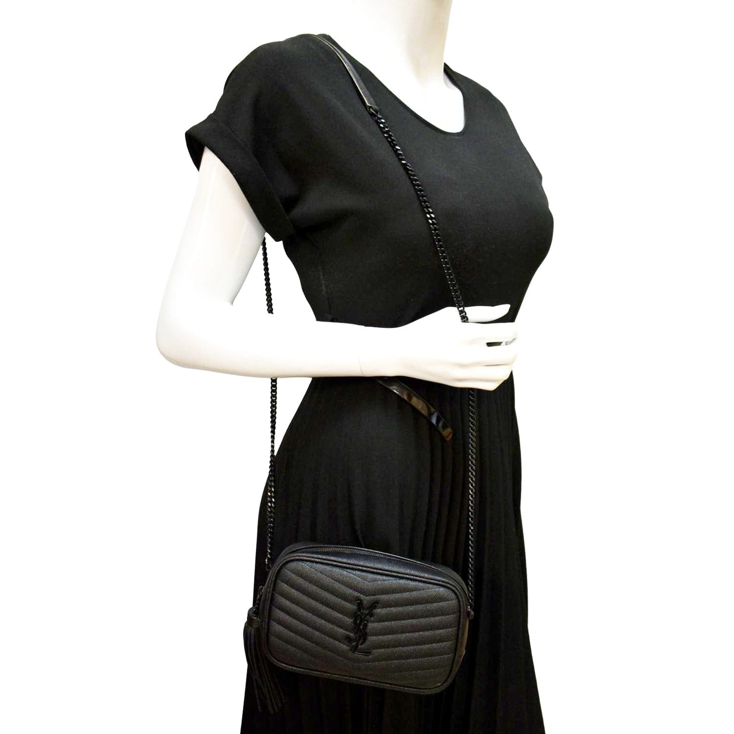 YSL Saint Laurent Saint Lou Camera Crossbody Bag Leather Black Camera Bag