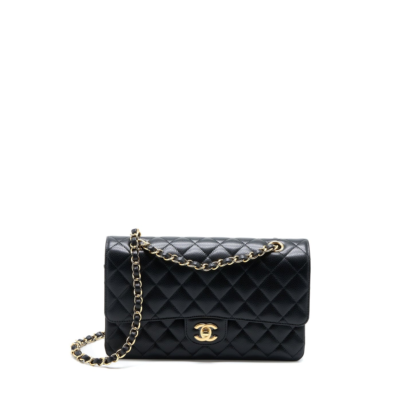 Chanel Classic Double Flap Caviar GHW Microchip Black Shoulder Bag Microchip 2