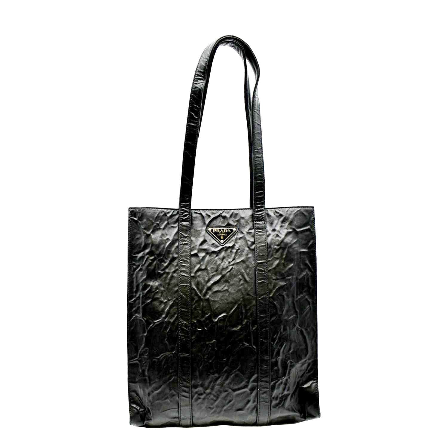 Antique Nappa Tote Handbag Leather Black Tote Bag