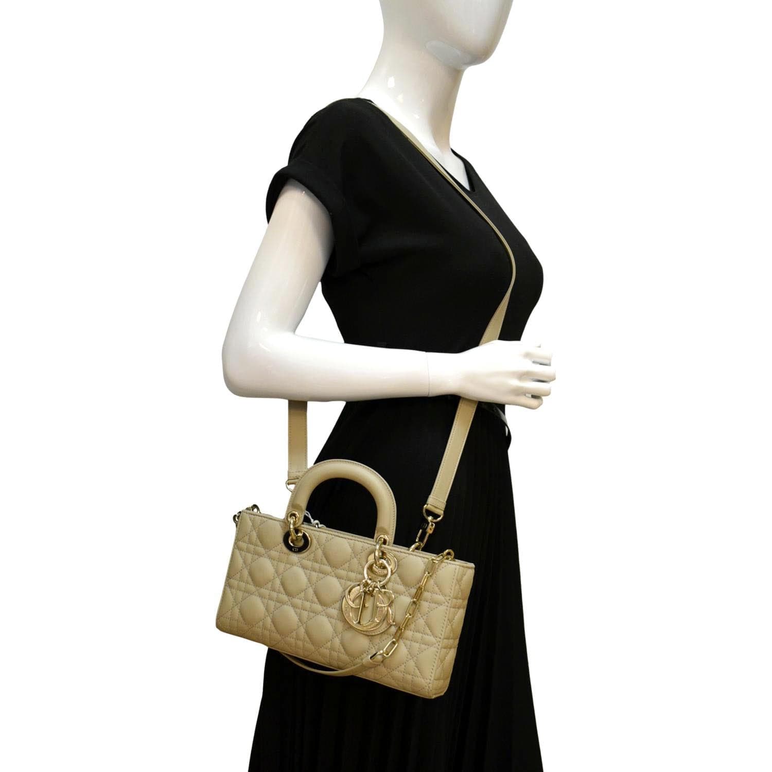 Dior Lady D Joy Cannage Lambskin Shoulder Bag Medium Chain