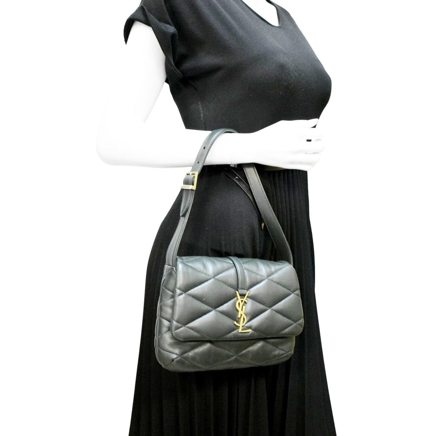 YSL Saint Laurent Yves Le Hobo Bag Leather Lambskin Quilted