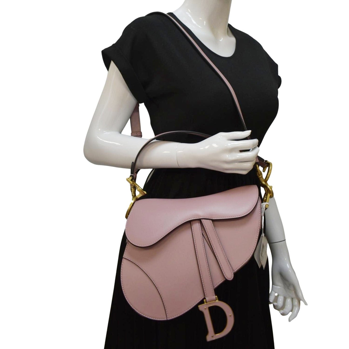 Dior Saddle Smooth Calfskin Satchel Shoulder Bag Antique Leather Pink Satchel Bag