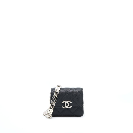 Chanel Caviar SHW Black Clutch Bag