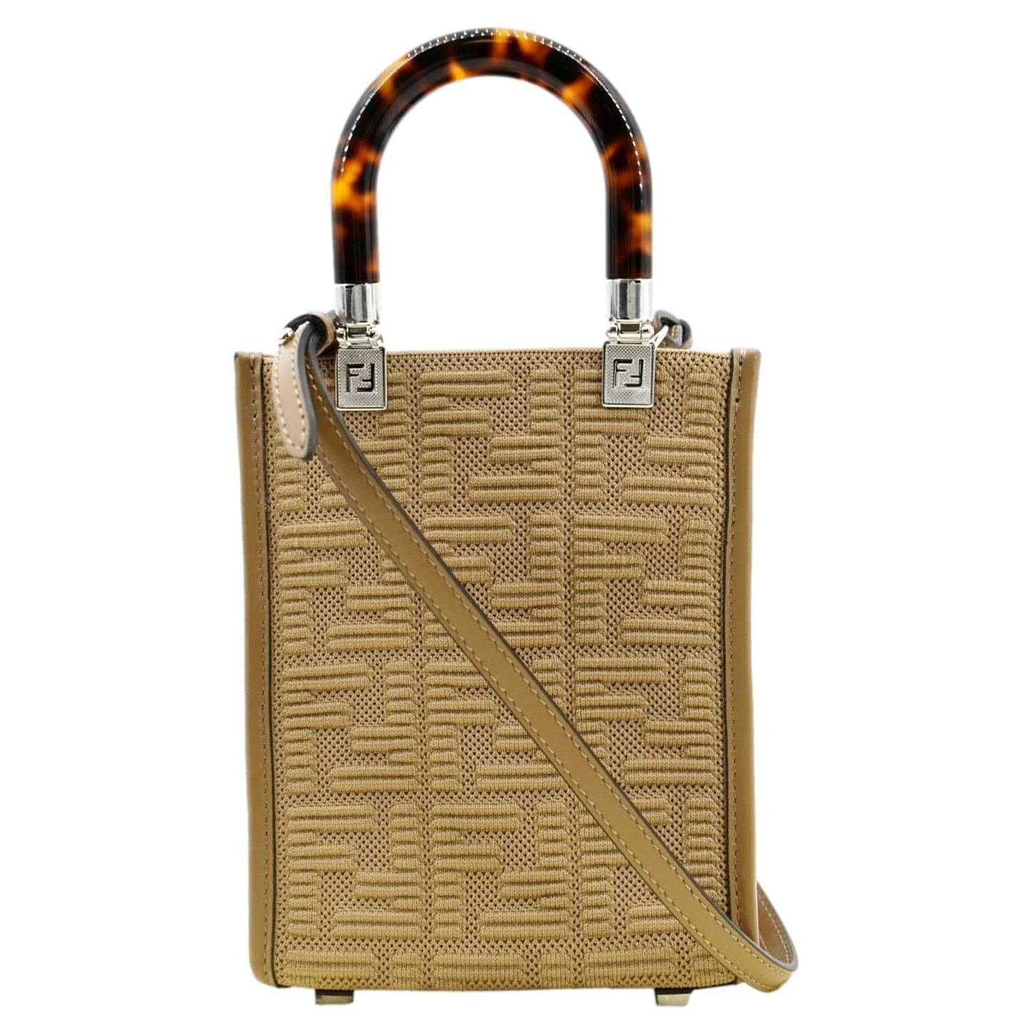 Fendi Sunshine Plexiglass Technical Fabric Ceylon Shopper Tote Crossbody Vitello Mini Crossbody Bag