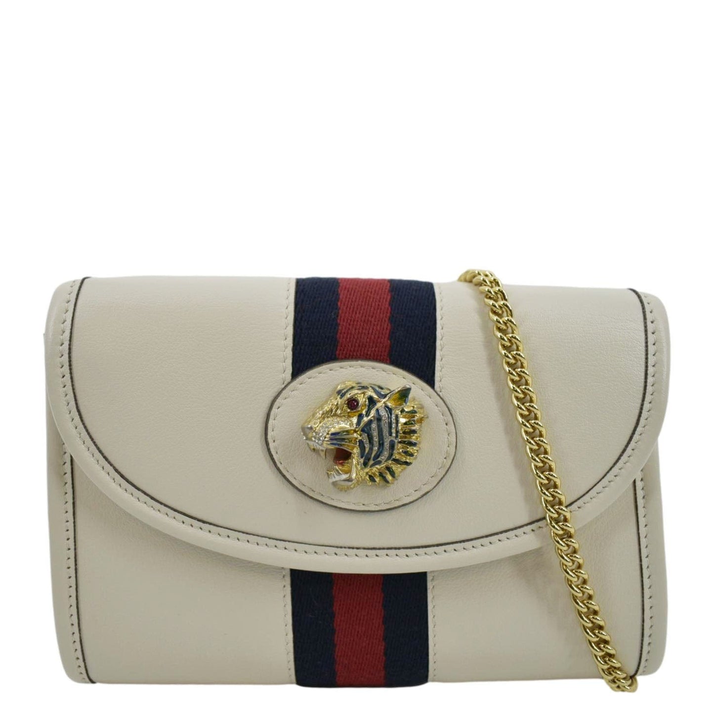 Gucci Rajah Chain Shoulder Bag Leather White