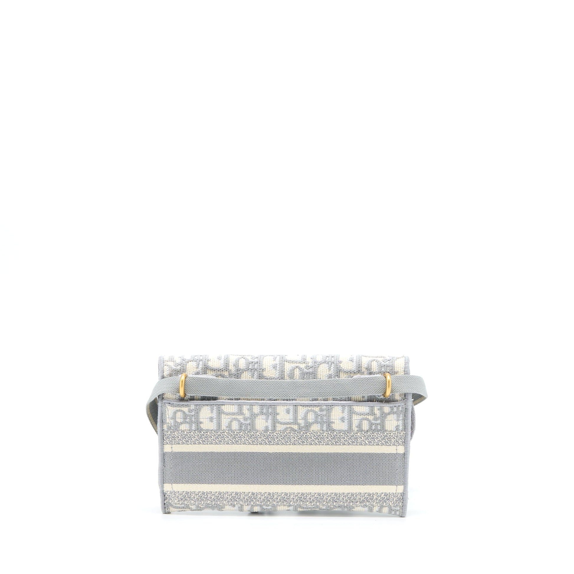 Dior Saddle Slim Pouch Light Grey Oblique Embroidery Travel Bag