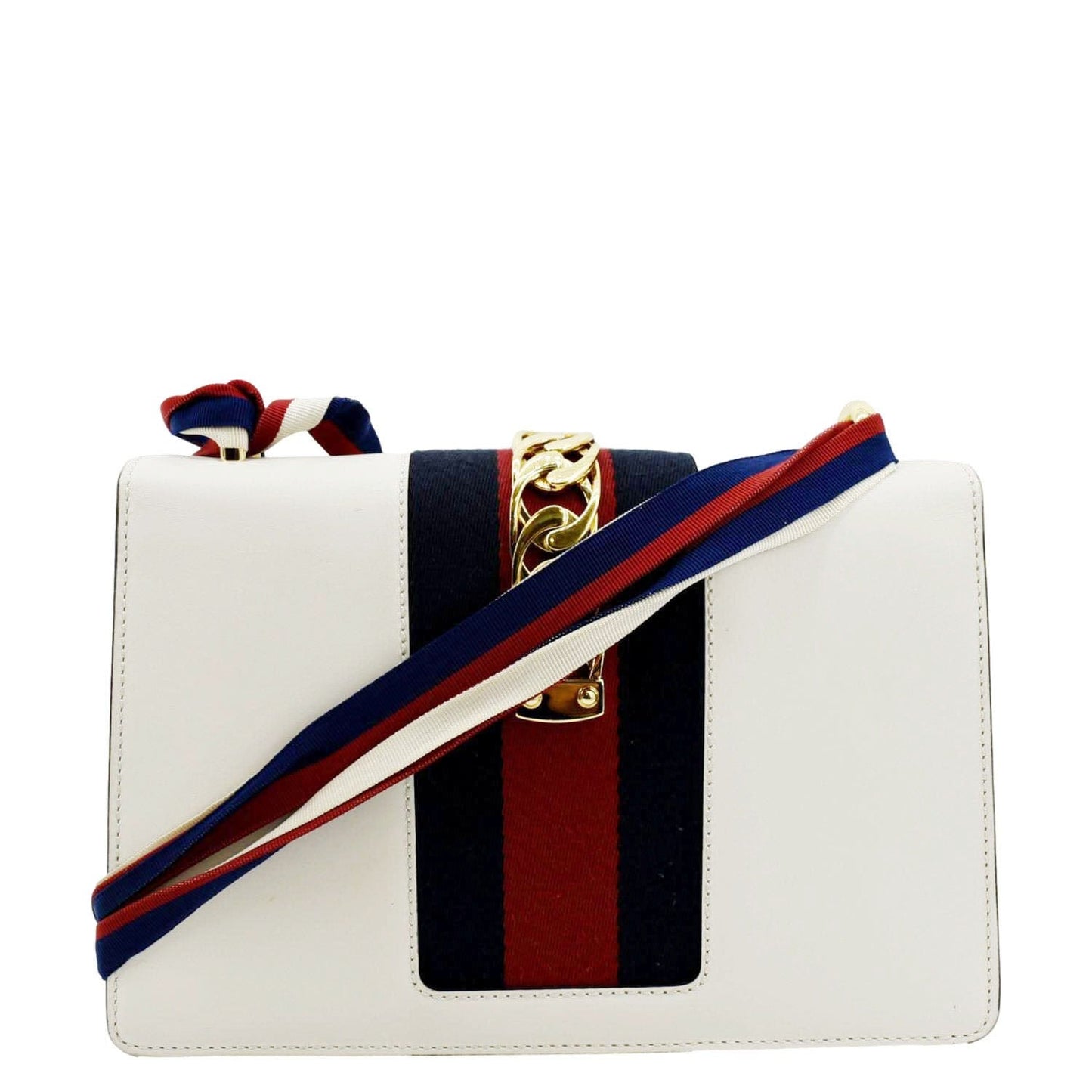 Gucci Sylvie Web Shoulder Bag Leather White