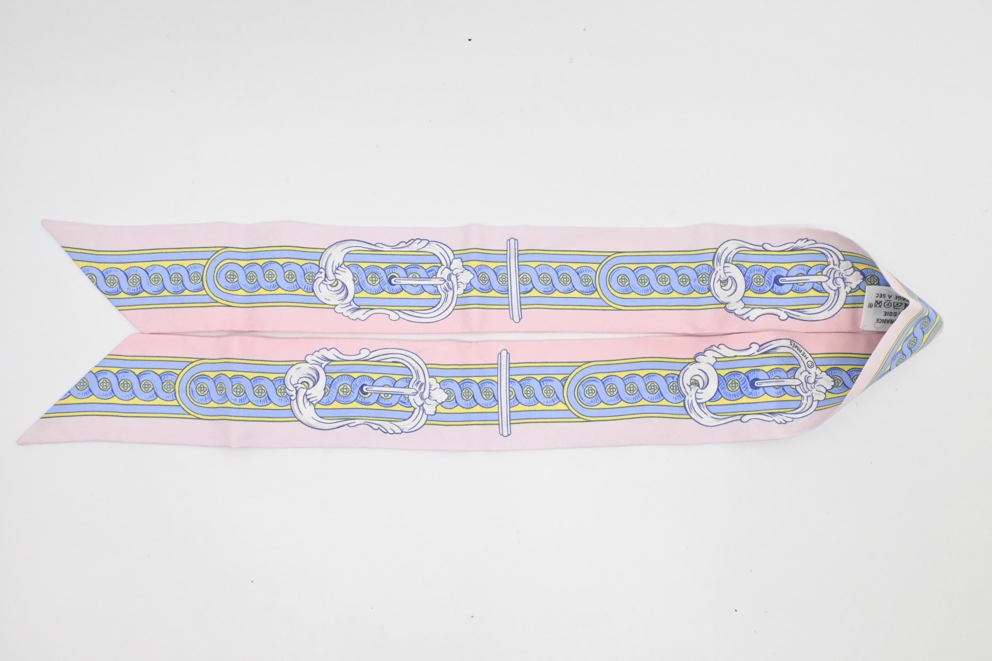 Hermes 'Bride De Cour' Twilly In Silk Handbag Pink Travel Bag