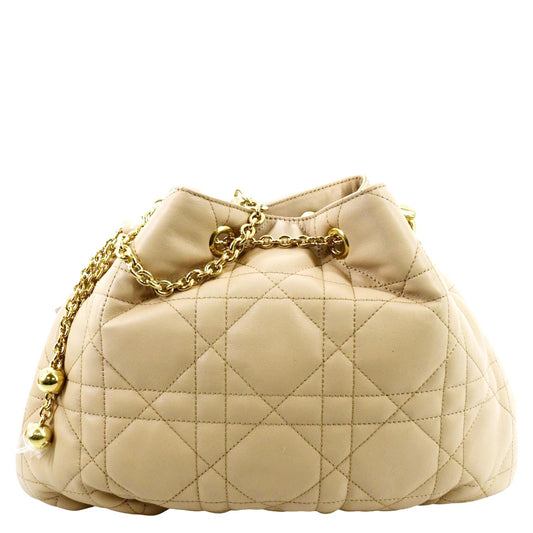 Dior Ammi Macrocannage Lambskin Shoulder Bag Sand Rose