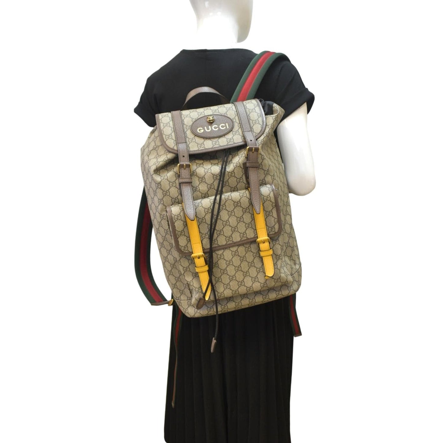 Gucci Soft Supreme Backpack Bag Canvas Beige 3