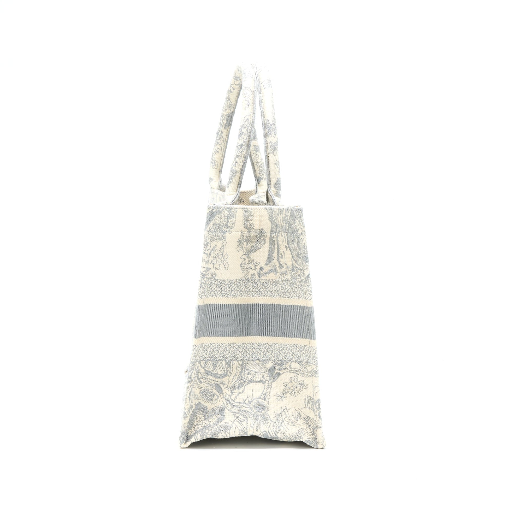Dior Book Tote Grey Toile De Jouy Embroidery Medium Tote Bag Embroidery Handbag