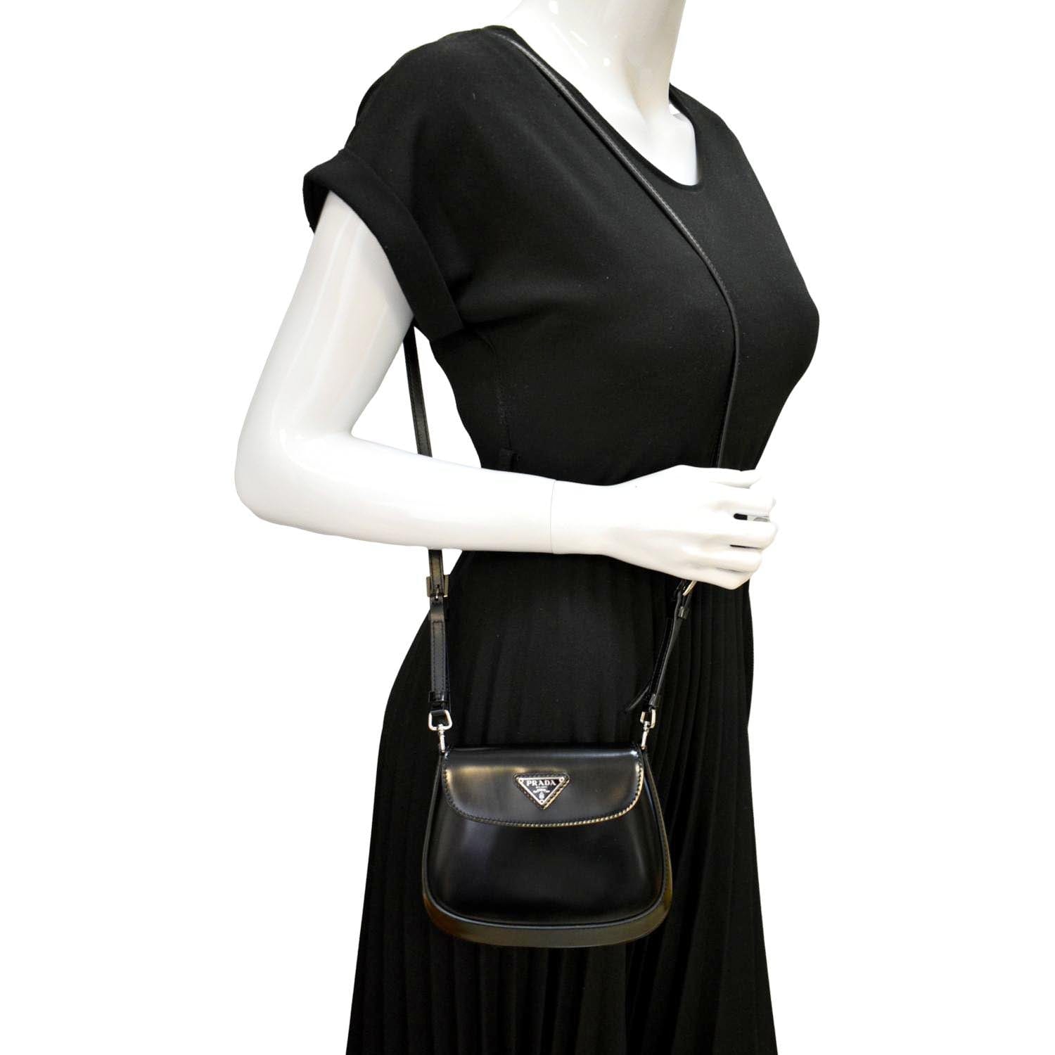 Cleo Brushed Crossbody Bag Leather Black