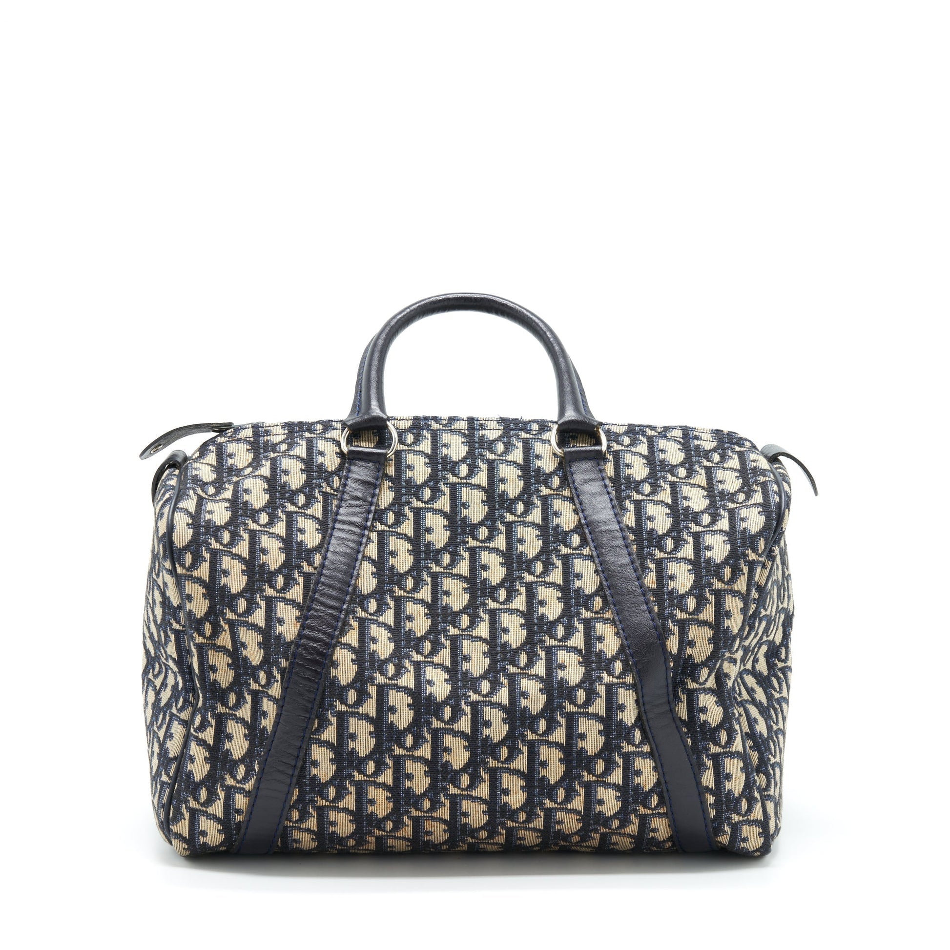 Dior Speedy Purse Oblique Handbag Canvas Blue Travel Bag