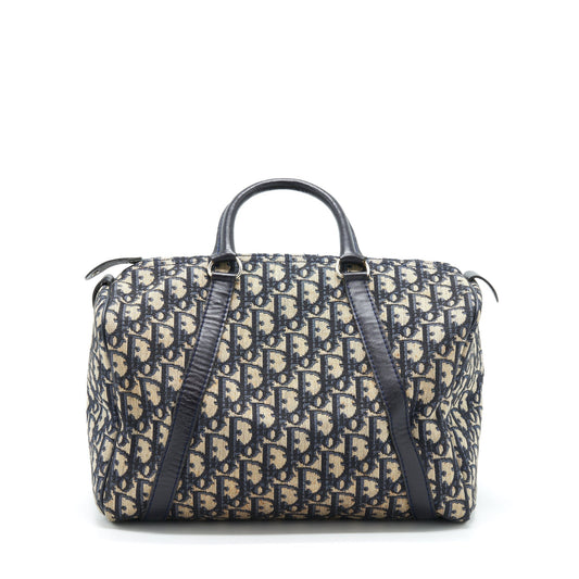 Dior Speedy Purse Oblique Handbag Canvas Blue Travel Bag