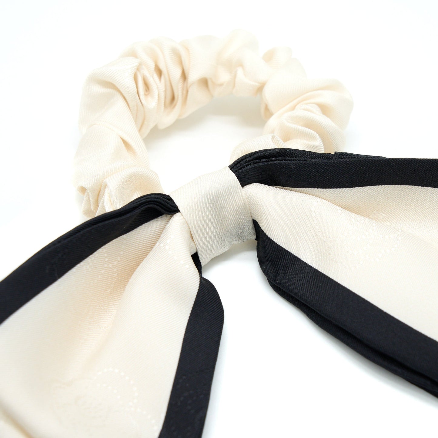 Chanel 22B Camellia Letter Hair Tie Silk Black Handbag Black 1