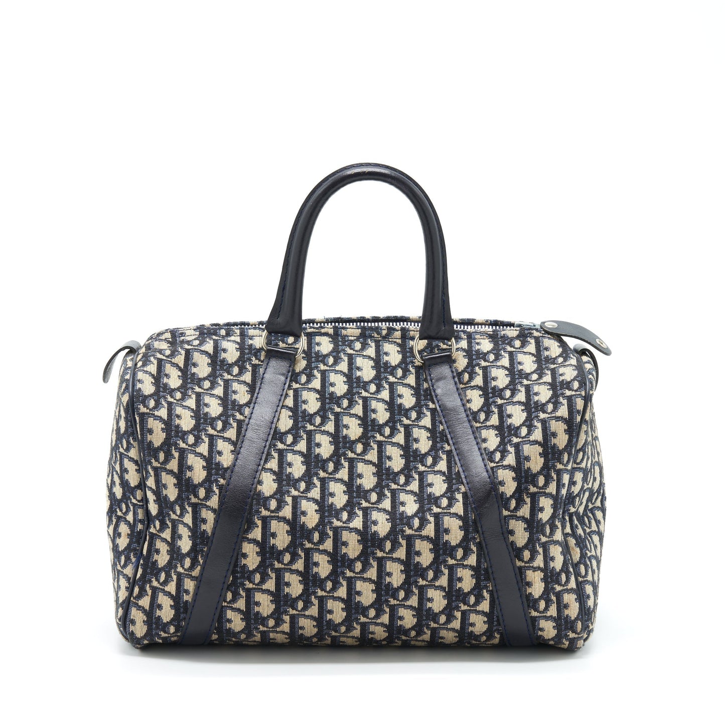 Dior Speedy Purse Oblique Handbag Canvas Blue Travel Bag