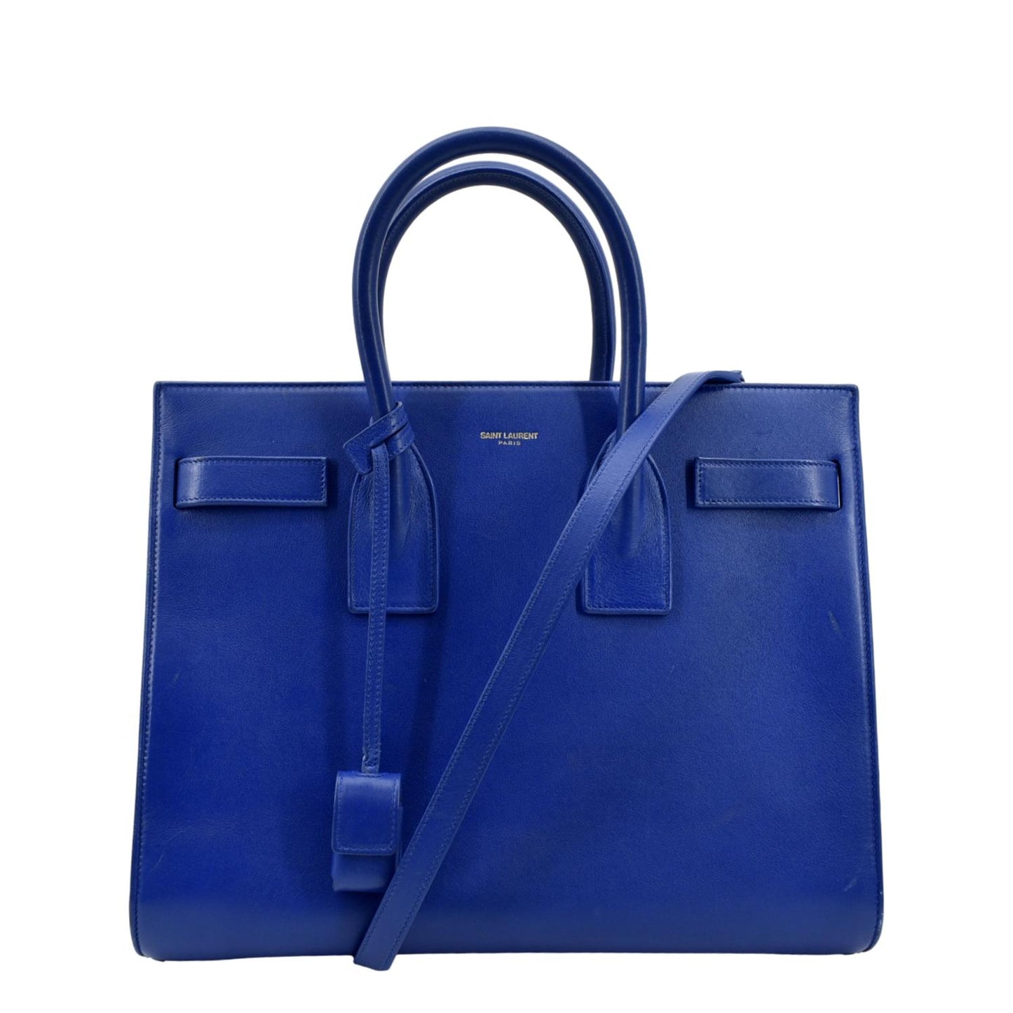 YSL Saint Laurent Saint Sac De Jour Shoulder Bag Leather Blue