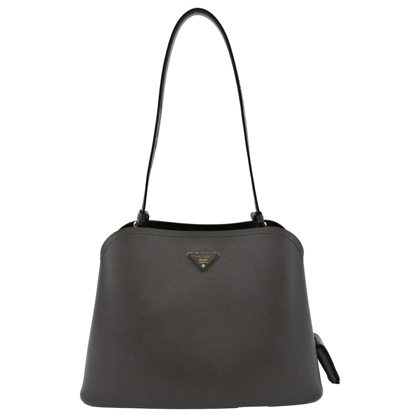 Prada Matinee Shoulder Bag Fumo Leather Saffiano