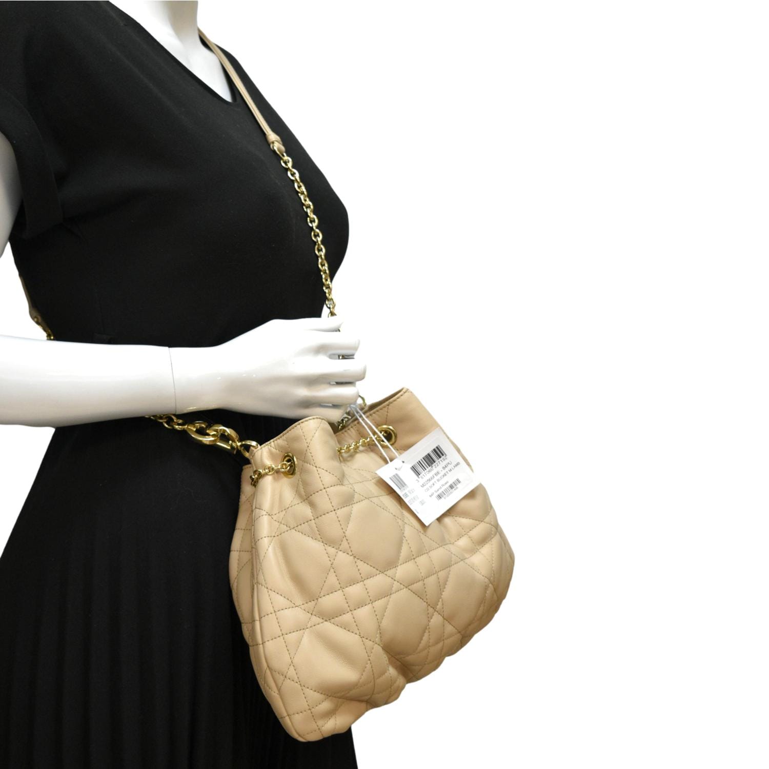 Dior Ammi Macrocannage Shoulder Bag Sand Rose Lambskin