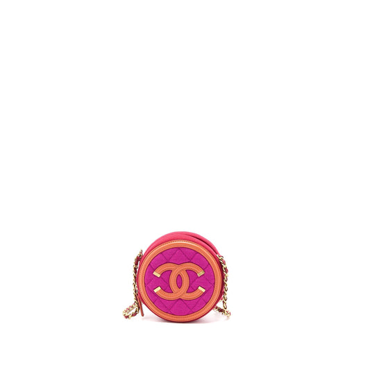Chanel Round Fabric GHW Multicolour Clutch Bag