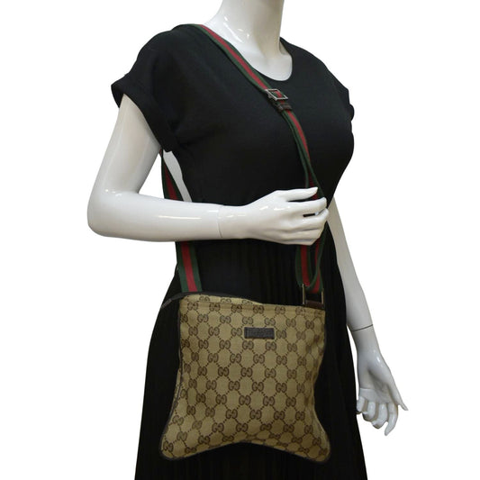 Gucci Web Small Messenger Bag Canvas Monogram Crossbody Bag