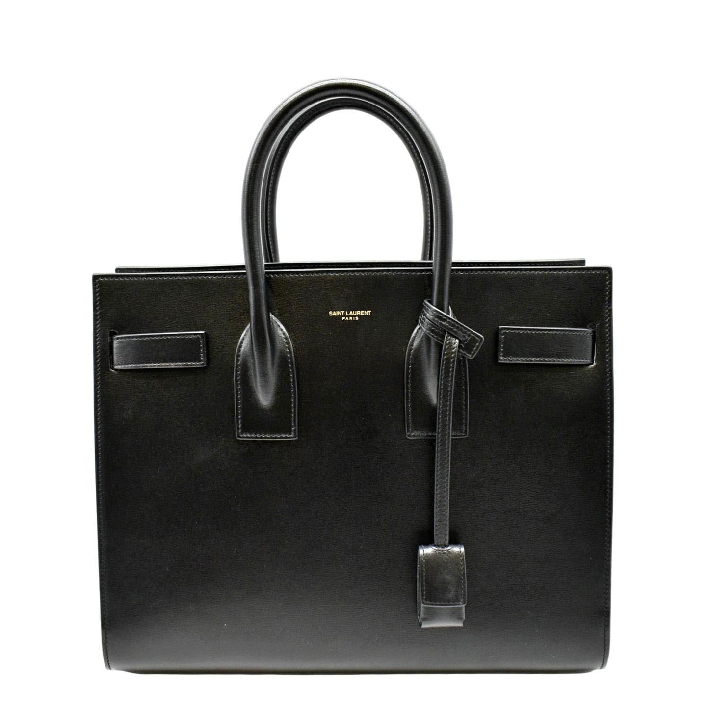 YSL Saint Laurent Saint Sac De Jour Satchel Shoulder Bag Leather Black