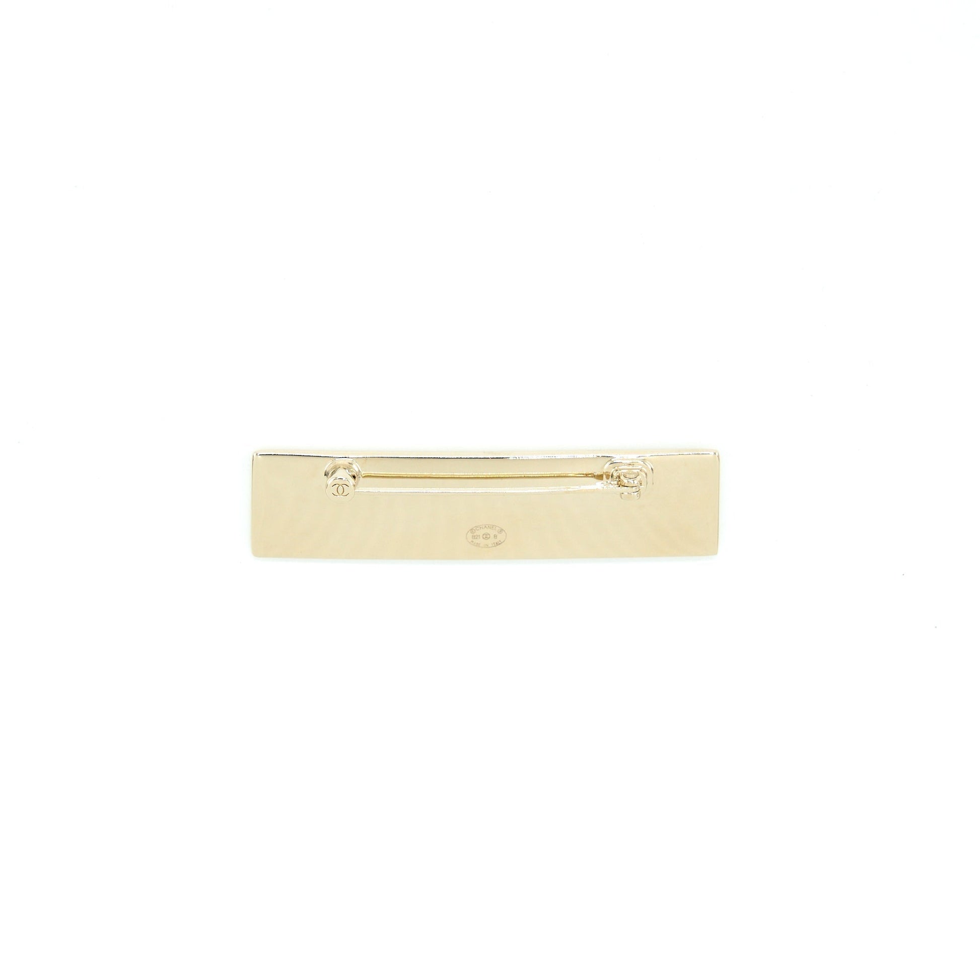 Chanel Letter Brooch Light Tone White Gold Handbag