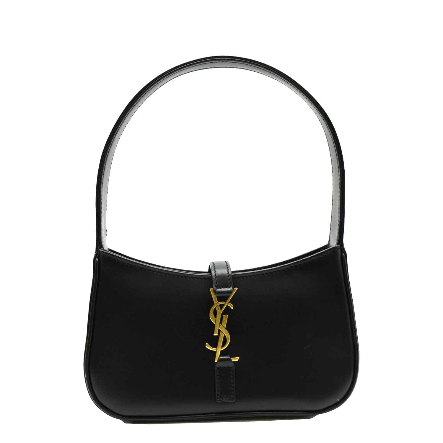 YSL Saint Laurent Yves Le Satchel Bag Leather Black Mini
