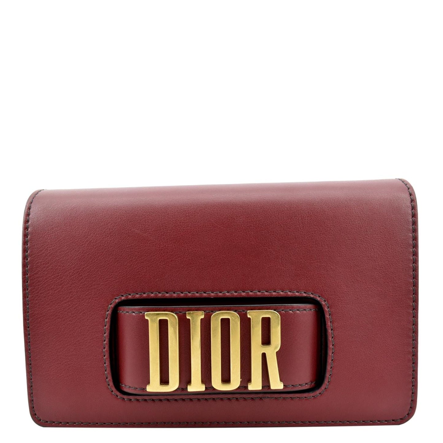 Dior Dio(R)Evolution Calfskin Shoulder Bag Dark Red Flap