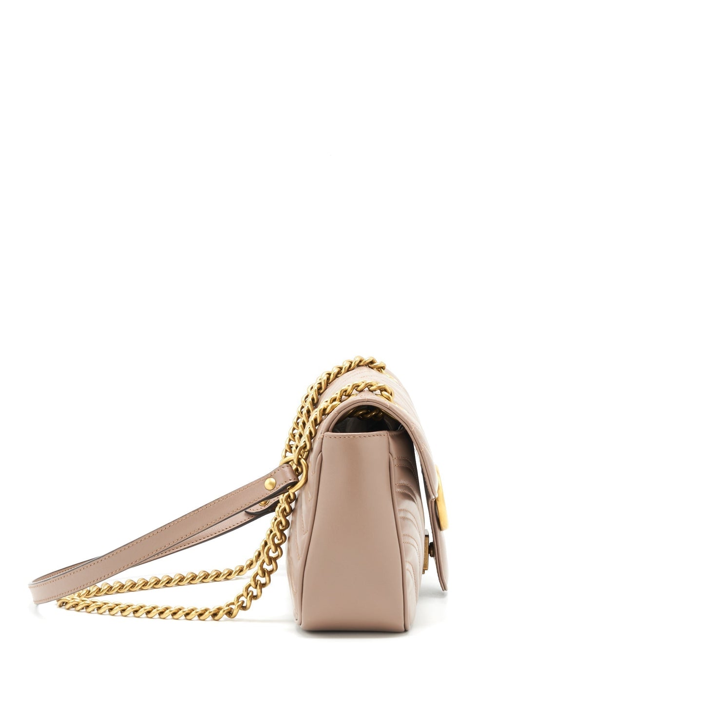 Gucci Marmont Dusty Matelass Shoulder Bag Pink Small