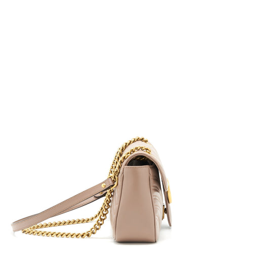 Gucci Marmont Dusty Matelass Shoulder Bag Pink Small
