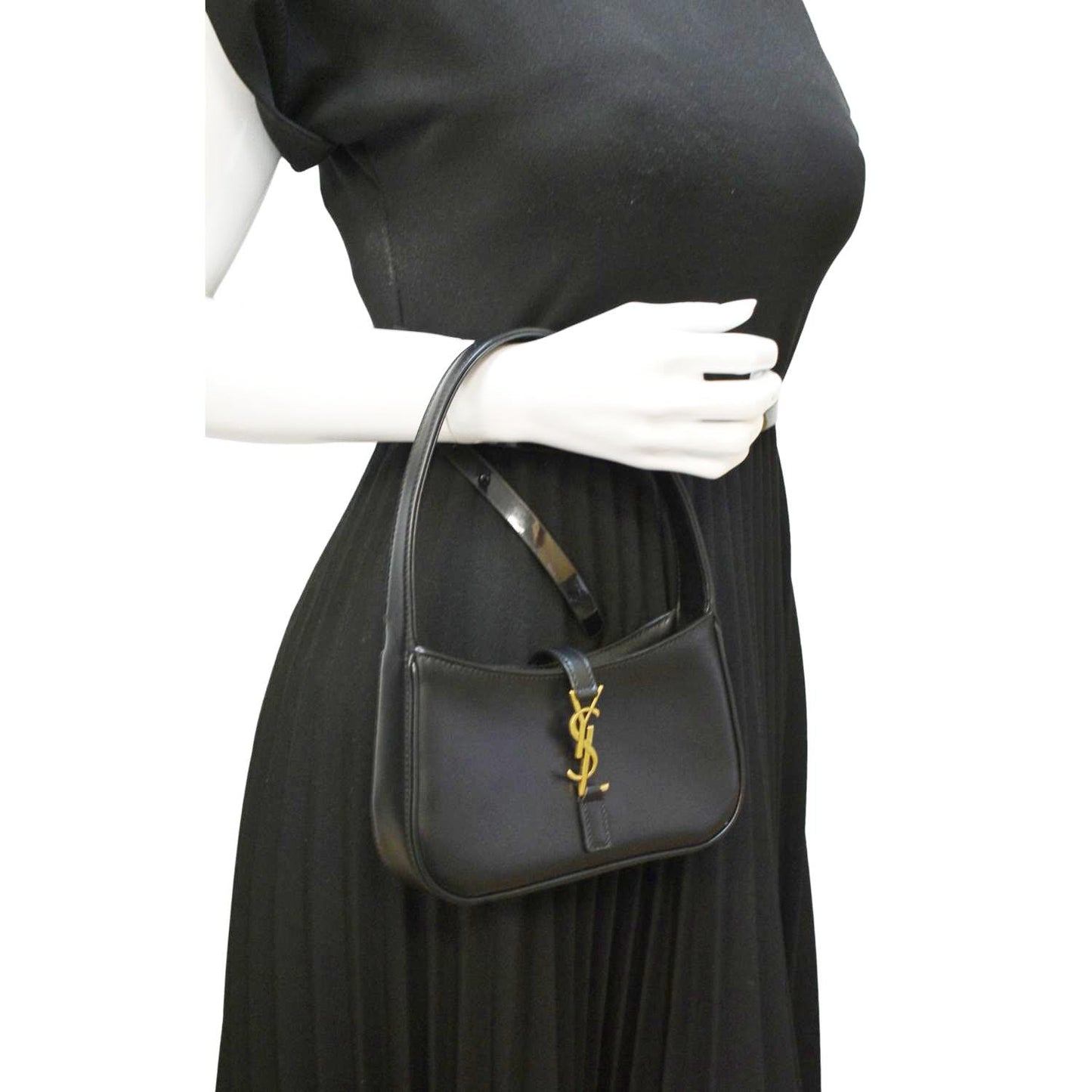 YSL Saint Laurent Yves Le Satchel Bag Leather Black Mini