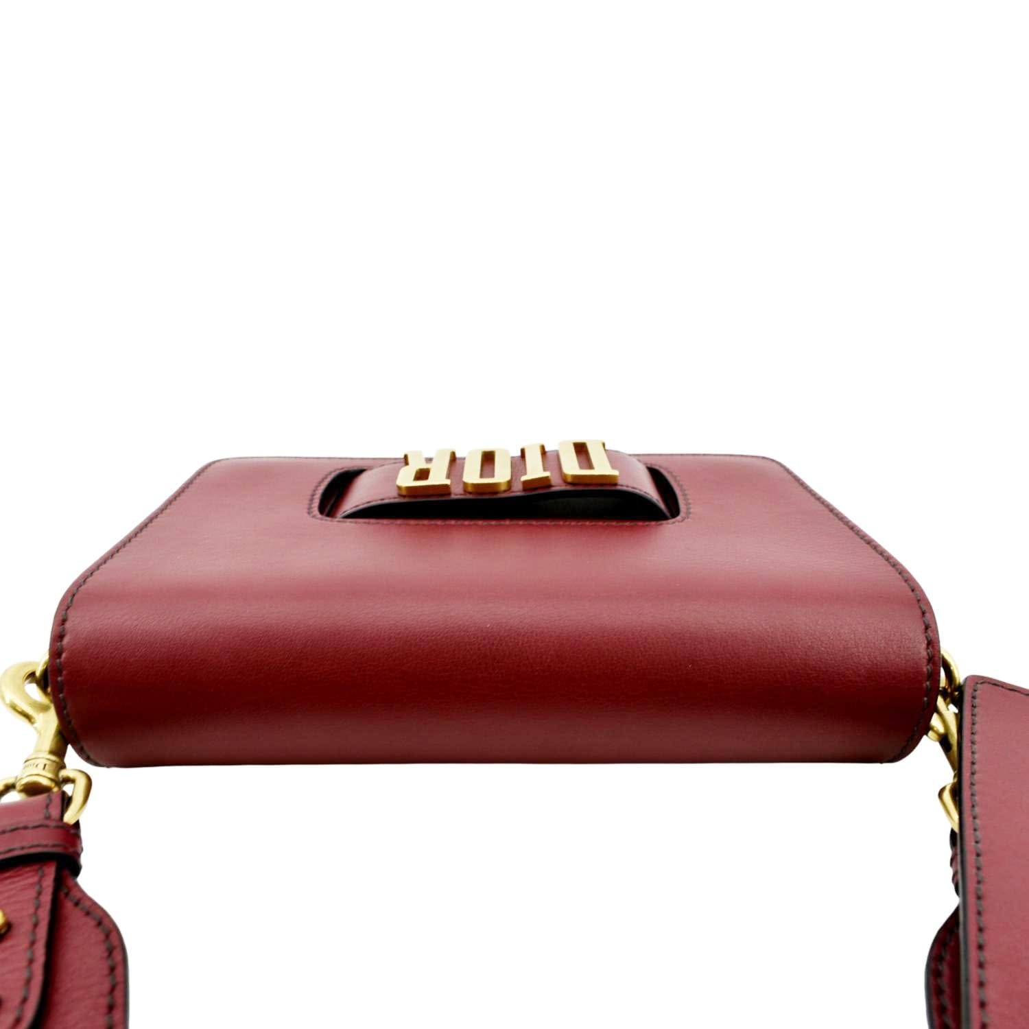 Dior Dio(R)Evolution Calfskin Shoulder Bag Dark Red Flap