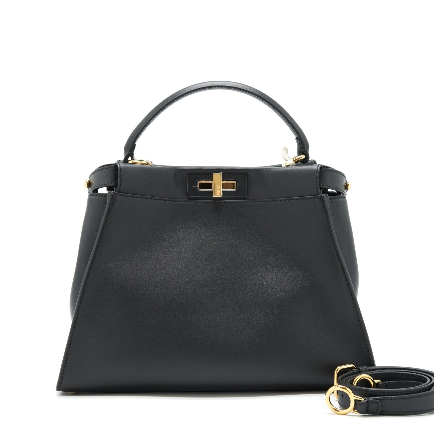 Fendi Peekaboo Calfskin With Handbag Black Medium Travel Bag