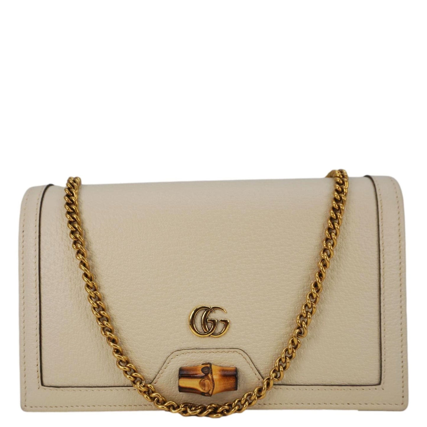 Gucci Diana Bamboo Shoulder Bag Leather White