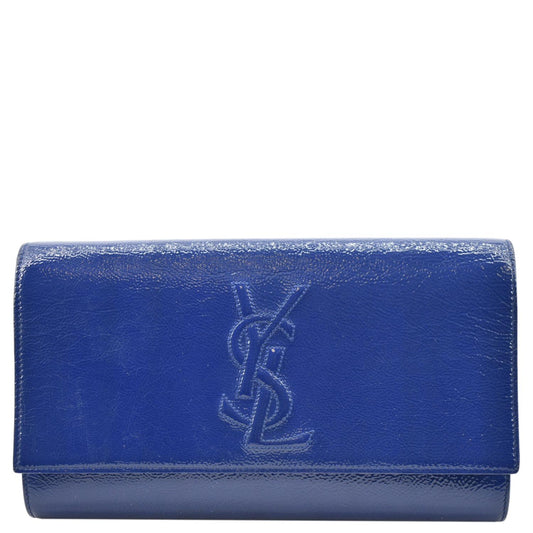 YSL Saint Laurent Saint Belle De Jour Clutch Bag Leather Blue