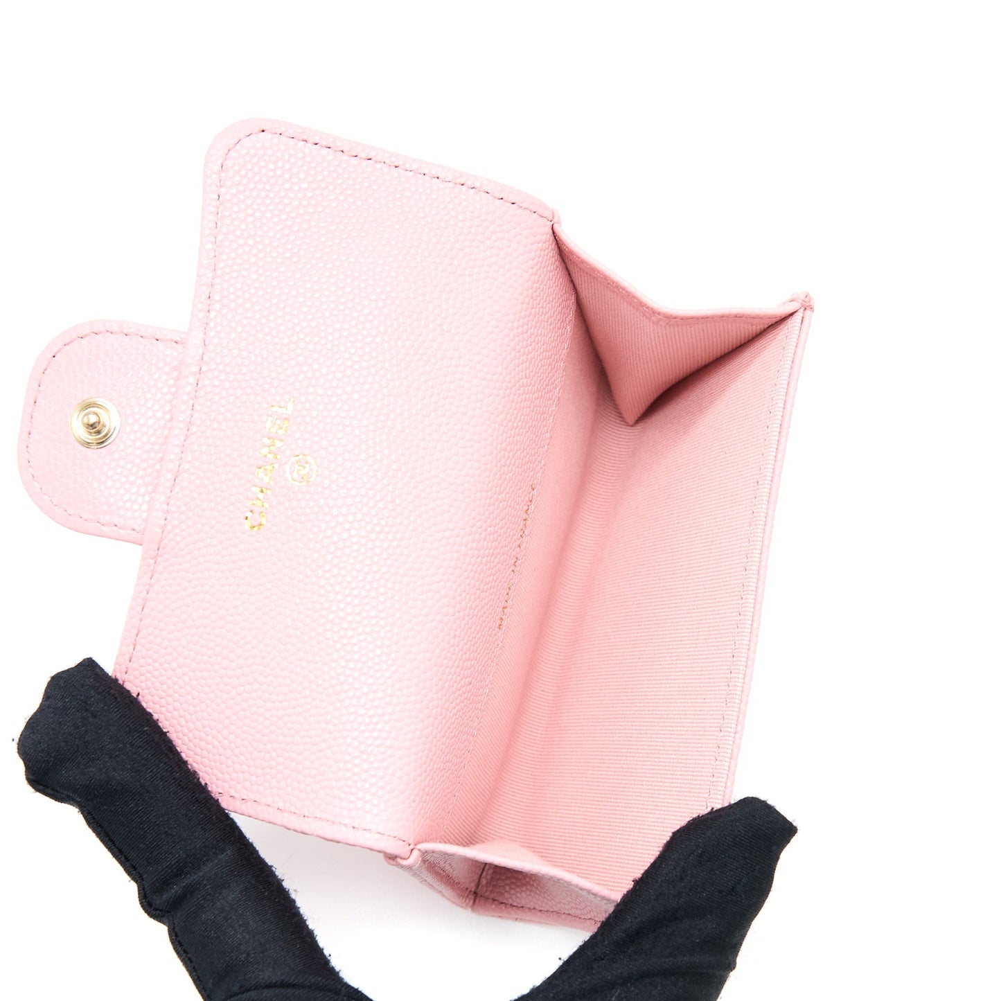 Chanel Classic Flap Card Holder Caviar Light Pink Wallet Case