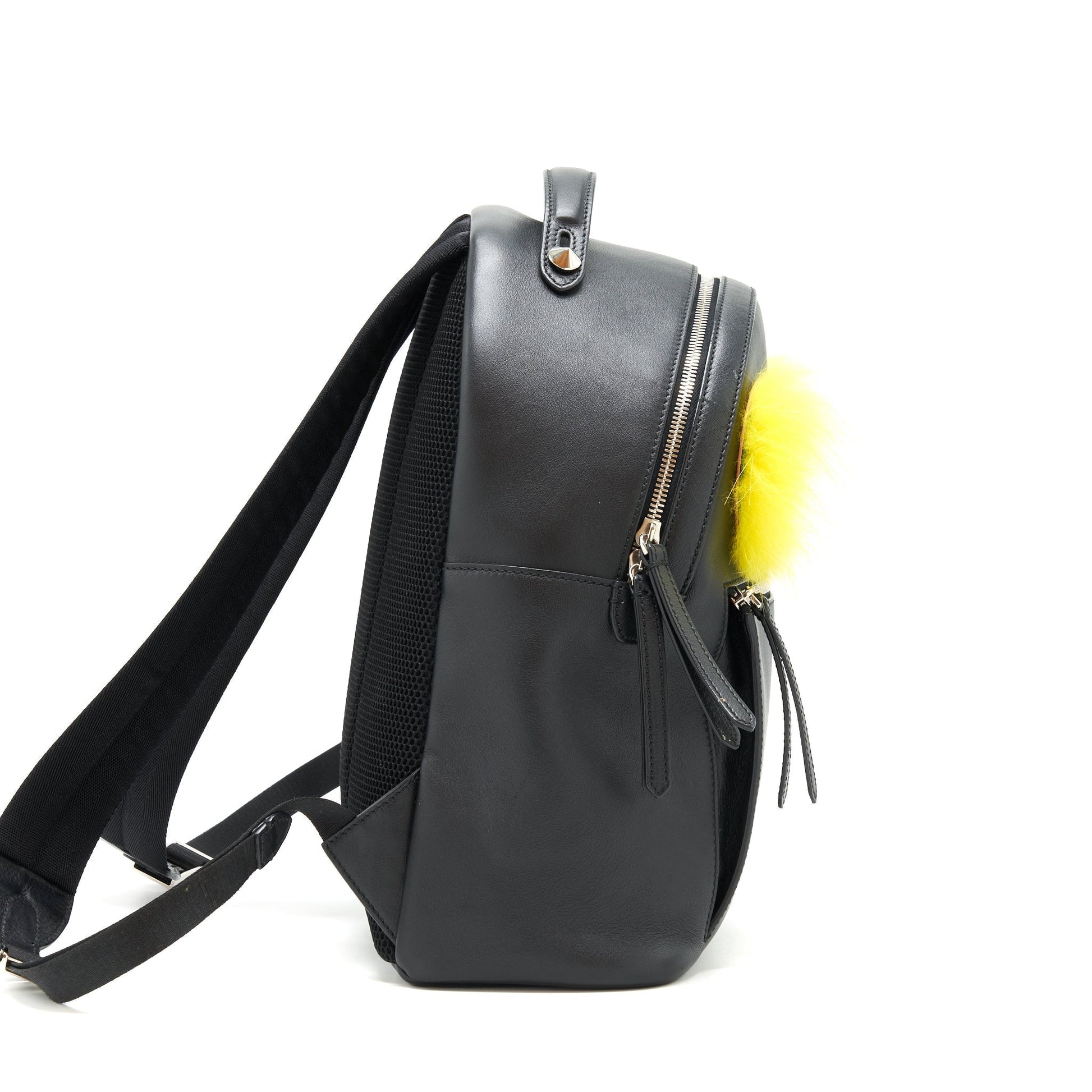 Fendi Monster Backpack Fur Black Yellow