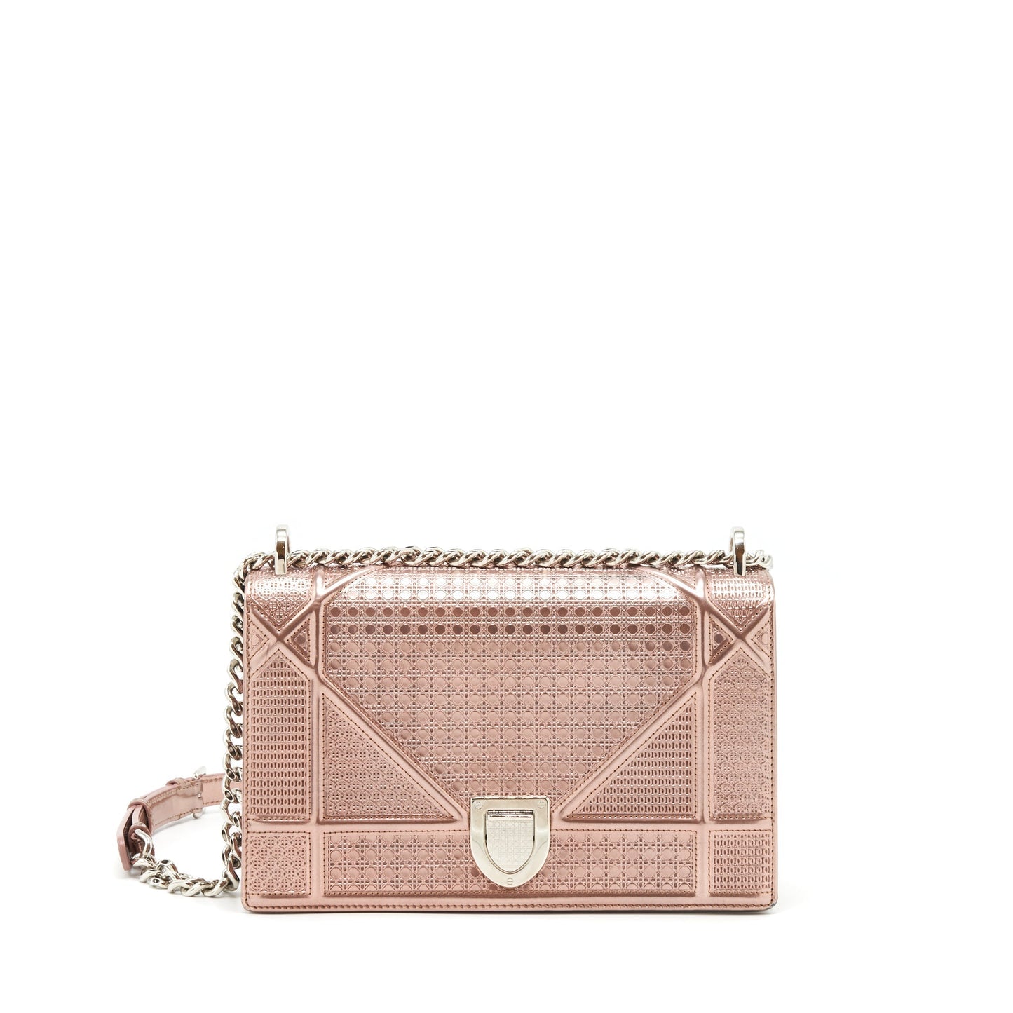 Dior ama Metallic Handbag Pink Medium Travel Bag