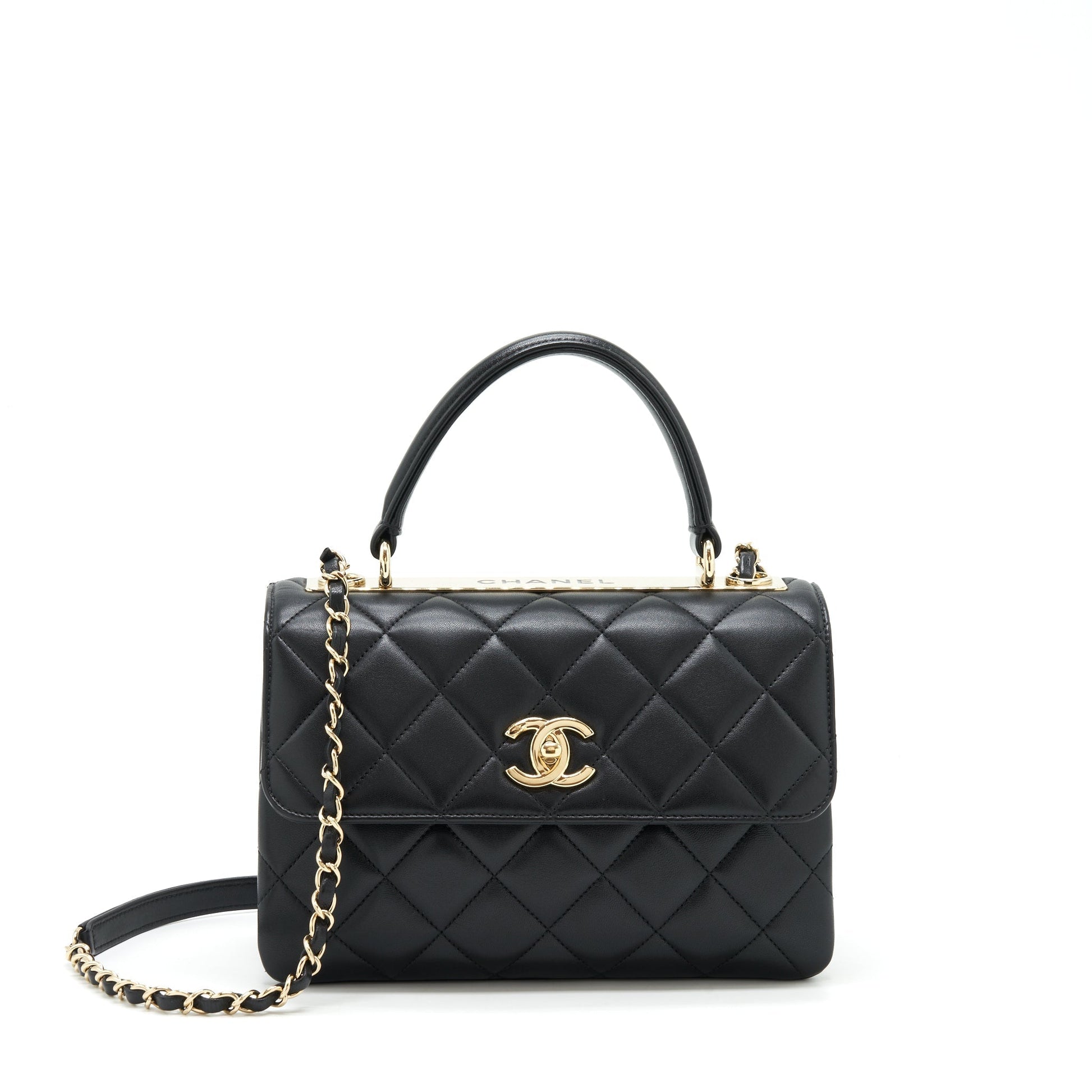 Chanel Trendy CC Flap Lambskin LGHW Black Shoulder Bag